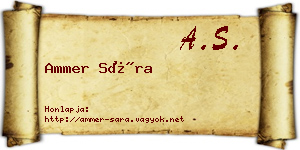 Ammer Sára névjegykártya
